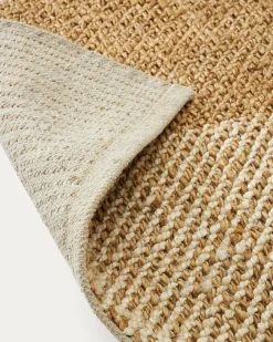 Kave Home Vloerkleed Maelan Geruit Naturel Jute en Katoen 160x230cm