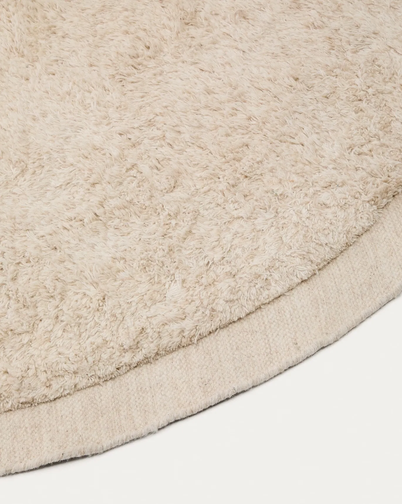 Kave Home Vloerkleed Marely Wol Wit Ø200cm