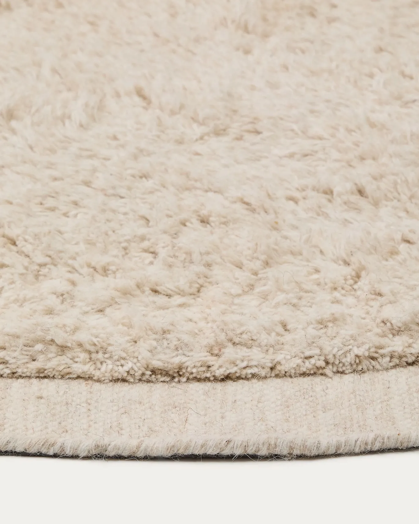 Kave Home Vloerkleed Marely Wol Wit Ø200cm