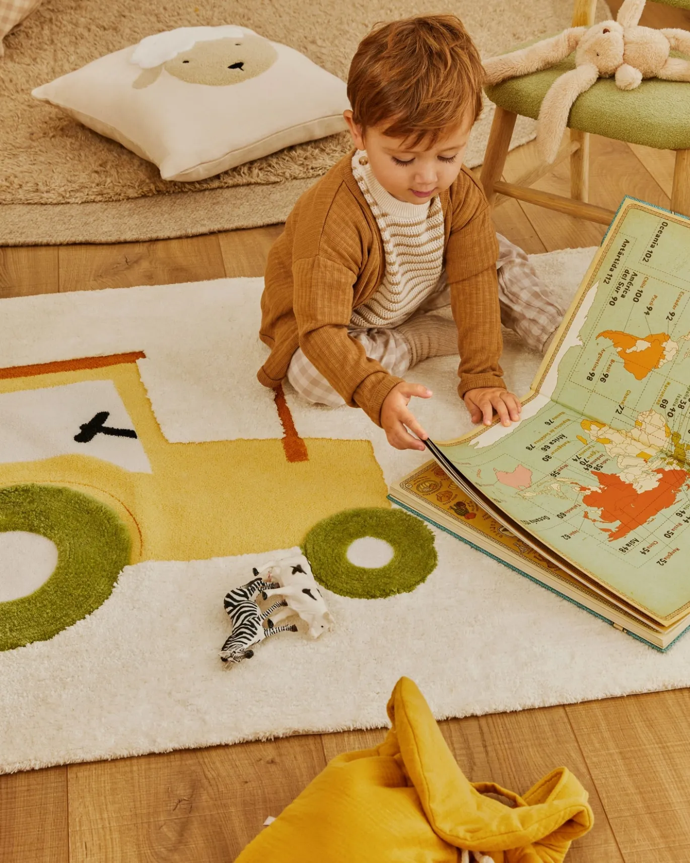 Kave Home Vloerkleed Nalim Katoen Beige Tractor 90x150cm