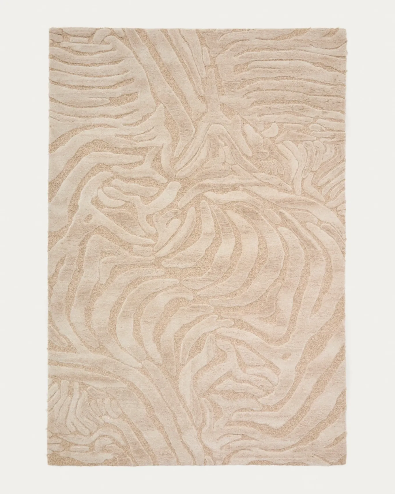 Kave Home Vloerkleed Tribet Wol met Zebrajacquard 200x300cm