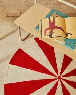 Kave Home Vloerkleed Wirla Katoen Beige/rood Ø100cm