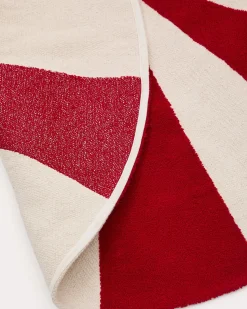 Kave Home Vloerkleed Wirla Katoen Beige/rood Ø100cm