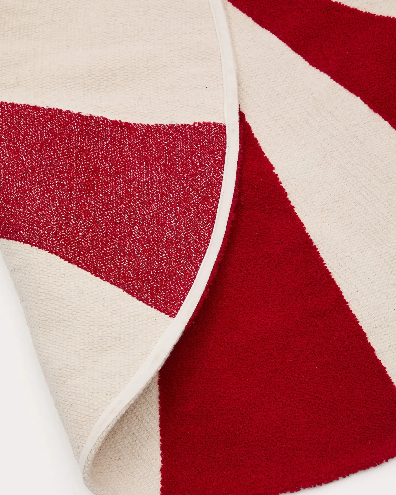 Kave Home Vloerkleed Wirla Katoen Beige/rood Ø100cm