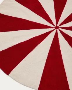 Kave Home Vloerkleed Wirla Katoen Beige/rood Ø100cm
