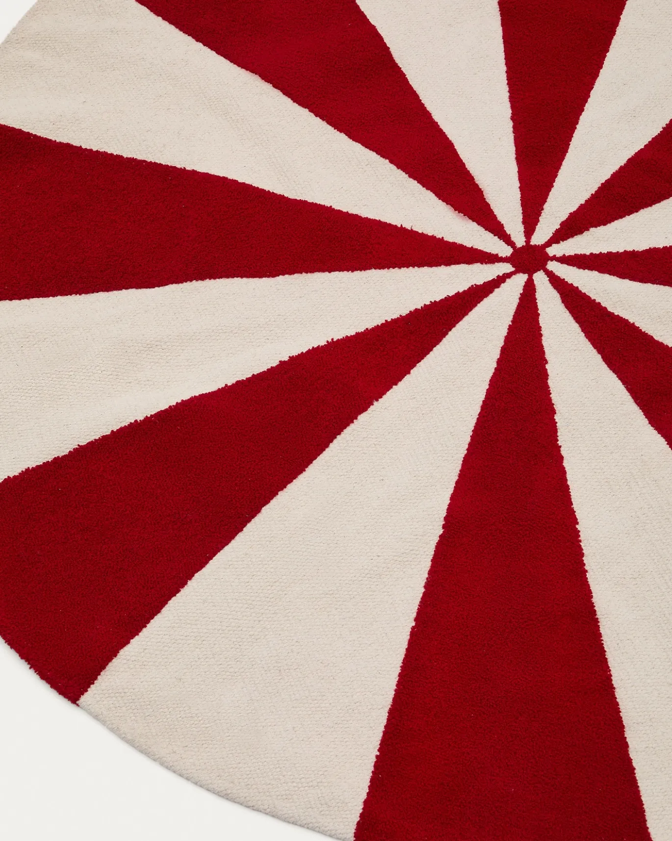 Kave Home Vloerkleed Wirla Katoen Beige/rood Ø100cm