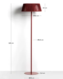 Kave Home Vloerlamp Aldet Outdoor Touw Metaal Terracotta Ø46cm