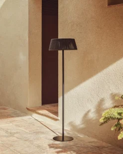 Kave Home Vloerlamp Aldet Outdoor Touw Metaal Zwart Ø46cm