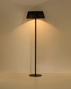 Kave Home Vloerlamp Aldet Outdoor Touw Metaal Zwart Ø46cm