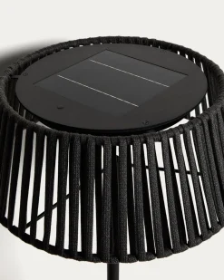 Kave Home Vloerlamp Aldet Outdoor Touw Metaal Zwart Ø46cm