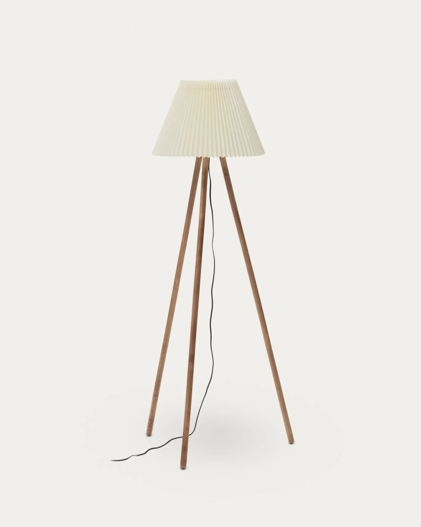 Kave Home Vloerlamp Benicarlo Massief Rubberhout Beige