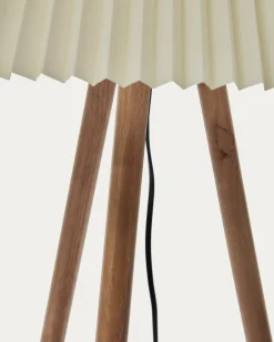 Kave Home Vloerlamp Benicarlo Massief Rubberhout Beige