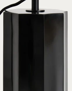 Kave Home Vloerlamp Idela Glas Marmer Zwart
