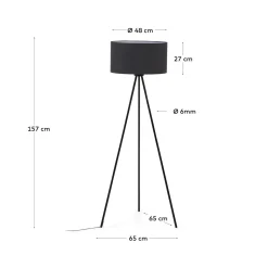 Kave Home Vloerlamp Ikia Metaal Zwart