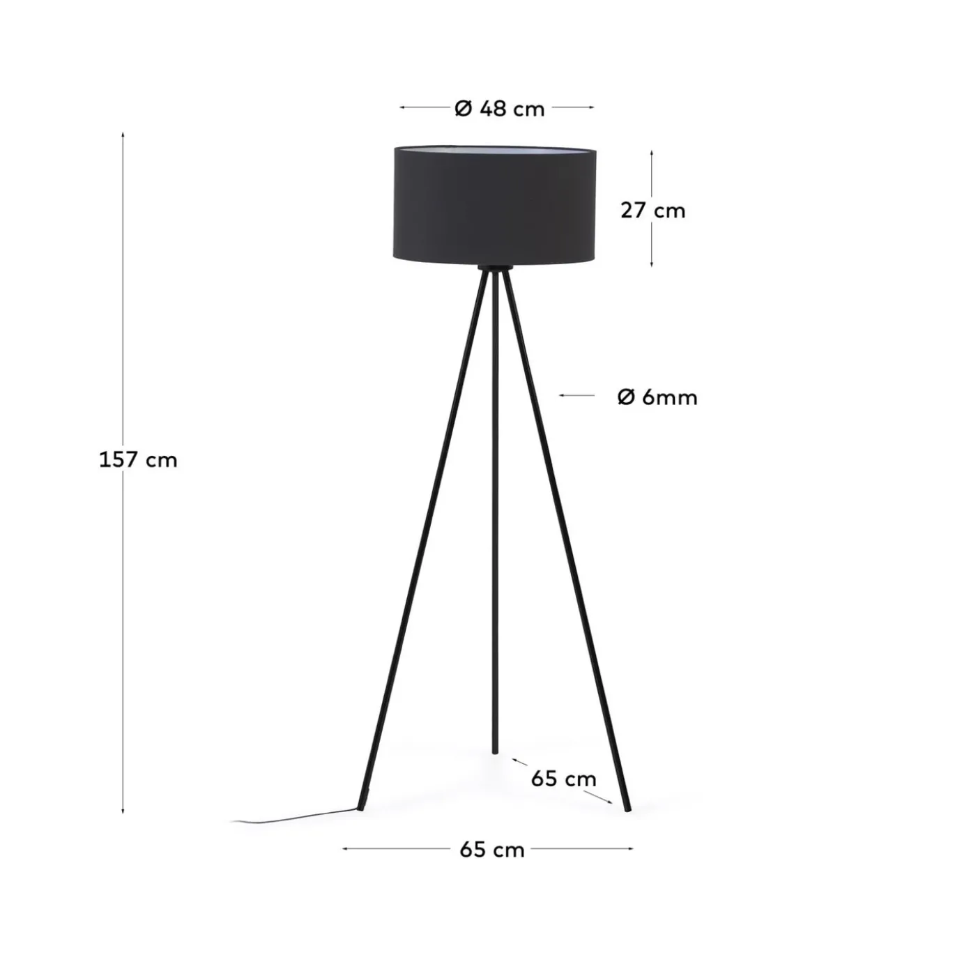 Kave Home Vloerlamp Ikia Metaal Zwart