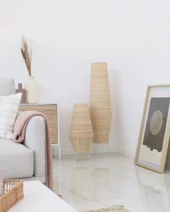 Kave Home Vloerlamp Kamaria Groot Rotan Natuurlijke Finish