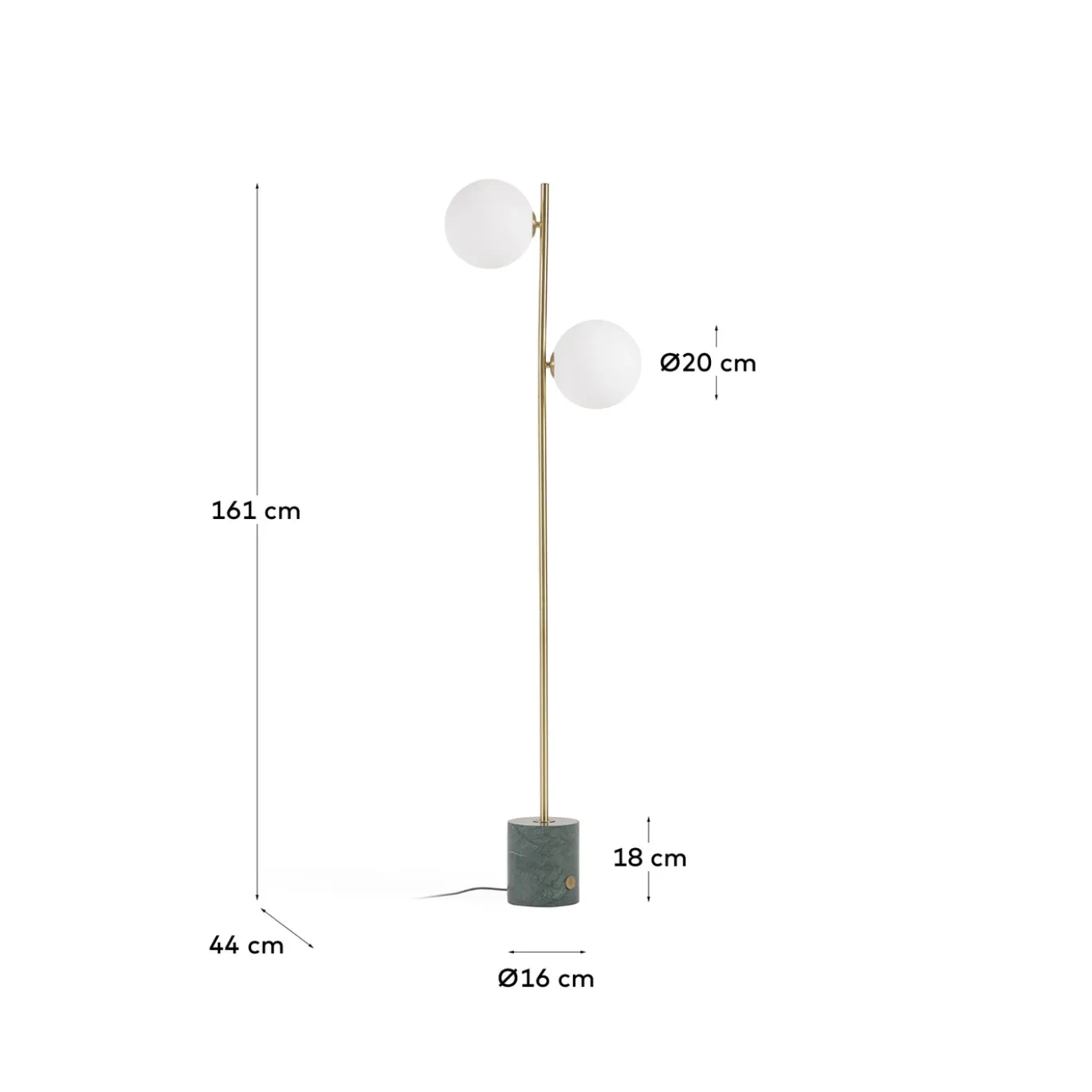 Kave Home Vloerlamp Lonela Marmer Groen