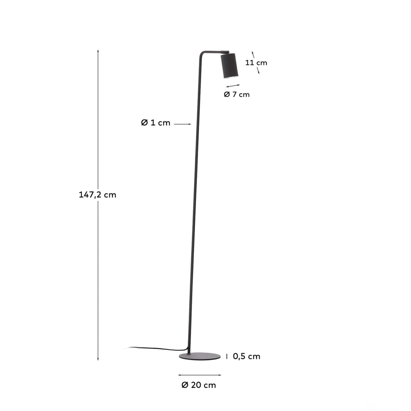 Kave Home Vloerlamp Manie Metaal Zwart