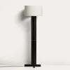 Kave Home Vloerlamp Niani Rubberhout Donkerbruin Katoen