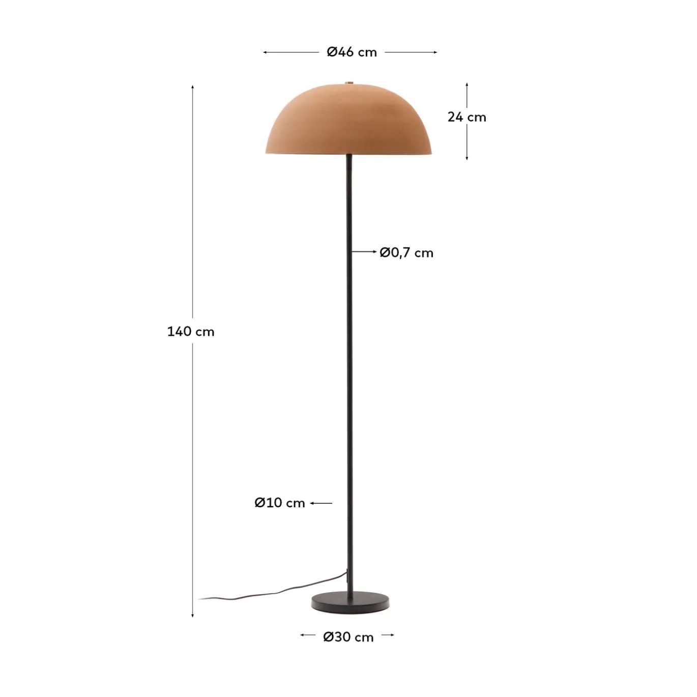 Kave Home Vloerlamp Nibla Metaal Zwart Terracotta