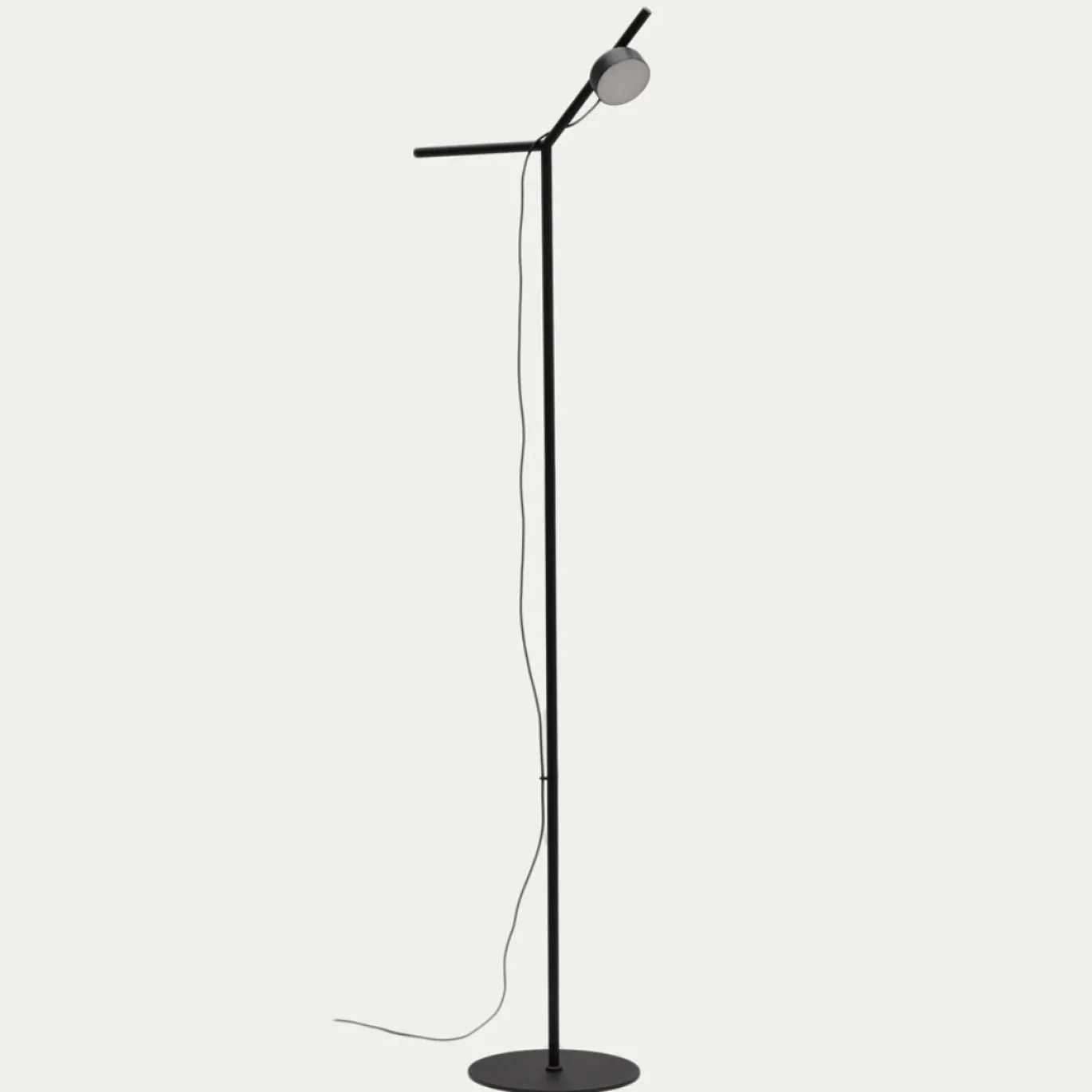 Kave Home Vloerlamp Orey Zwart met Verplaatsbare Spot