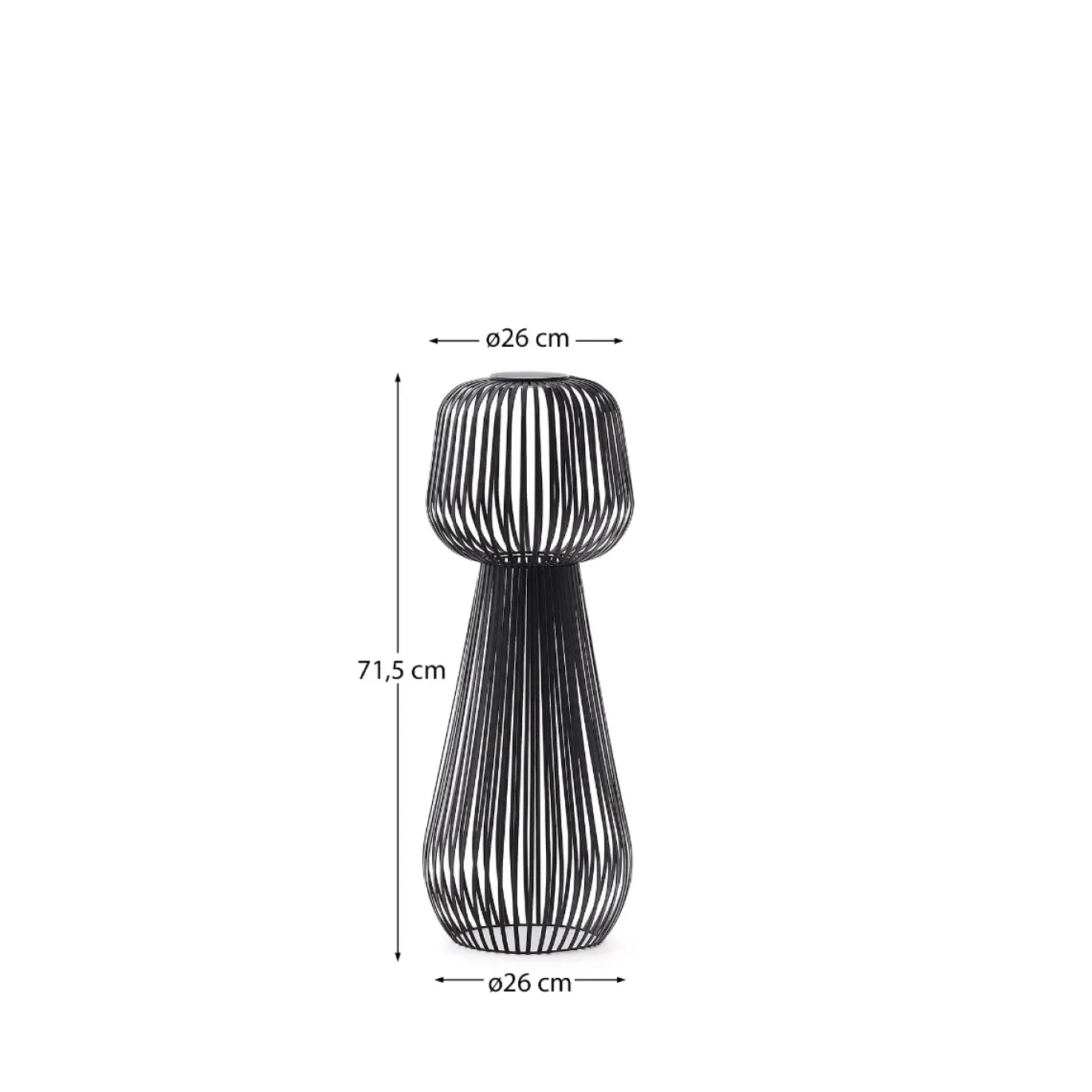 Kave Home Vloerlamp Reiba Zwart op Zonne-Energie