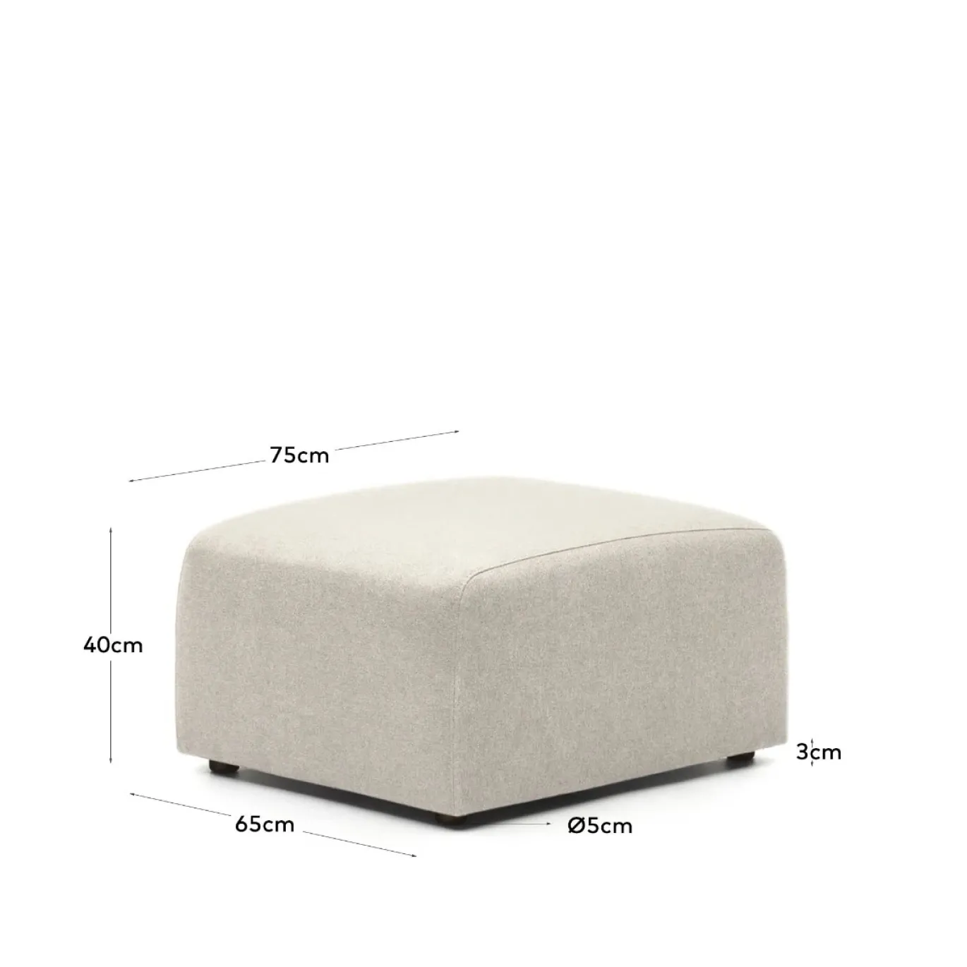 Kave Home Voetsteun Neom Beige 75x64cm