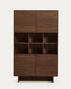 Kave Home Wandkast Norlen met 4 Deuren Walnootfineer 100x163cm