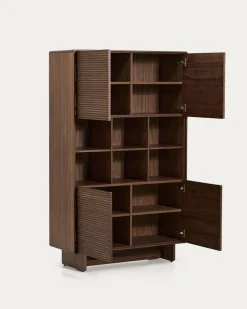 Kave Home Wandkast Norlen met 4 Deuren Walnootfineer 100x163cm