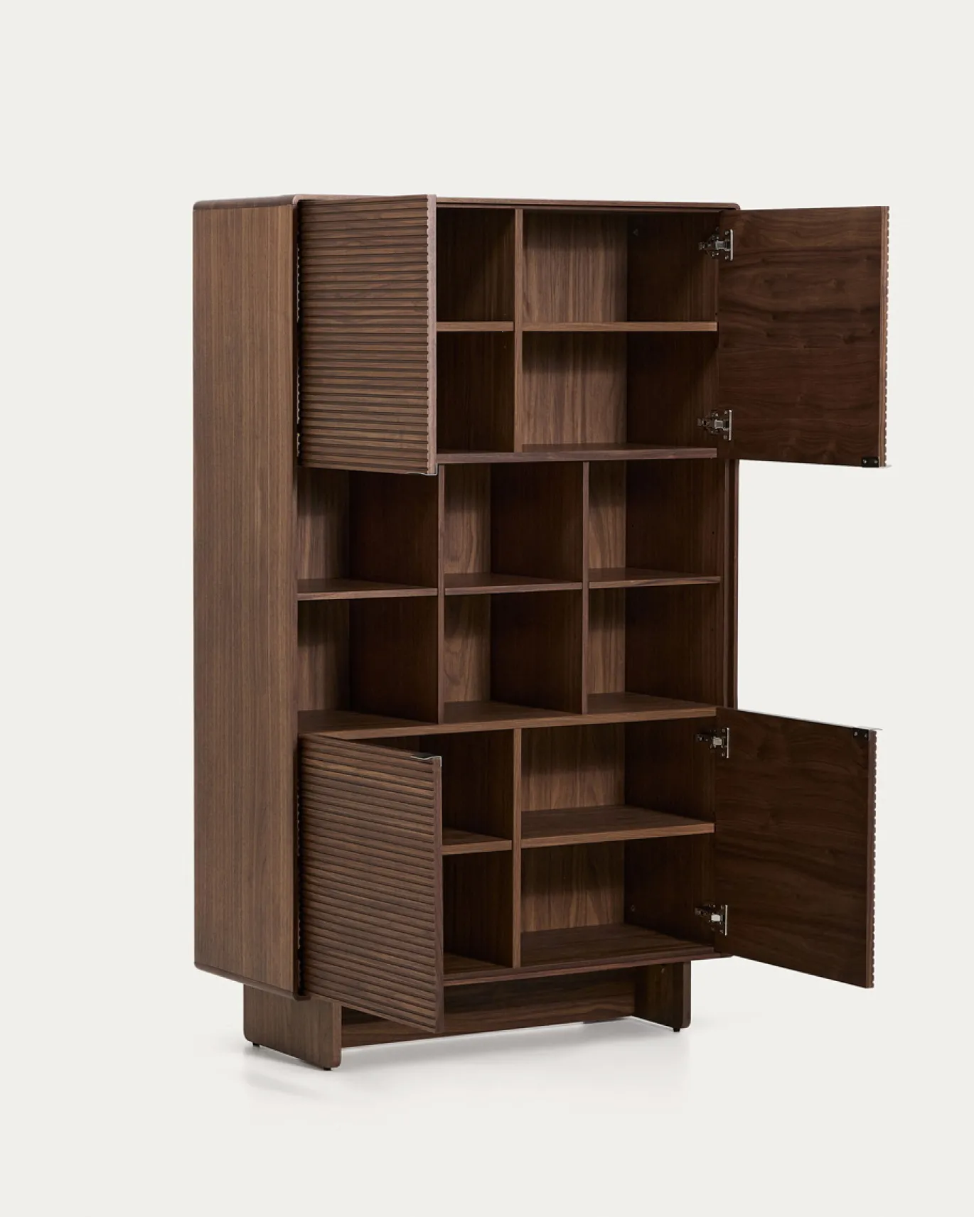 Kave Home Wandkast Norlen met 4 Deuren Walnootfineer 100x163cm