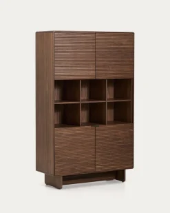 Kave Home Wandkast Norlen met 4 Deuren Walnootfineer 100x163cm