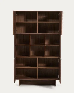 Kave Home Wandkast Norlen met 4 Deuren Walnootfineer 100x163cm