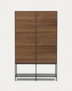 Kave Home Wandkast Vedrana 4-deurs Walnoot 97,5x160cm