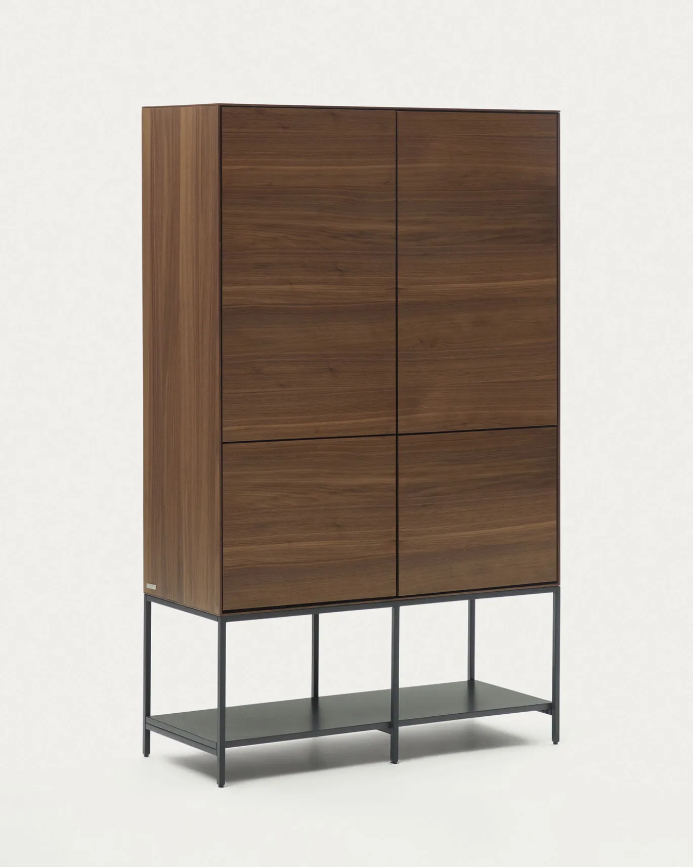 Kave Home Wandkast Vedrana 4-deurs Walnoot 97,5x160cm