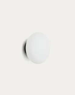 Kave Home Wandlamp Bamila Rookglas En Zwart Metaal Ø15cm