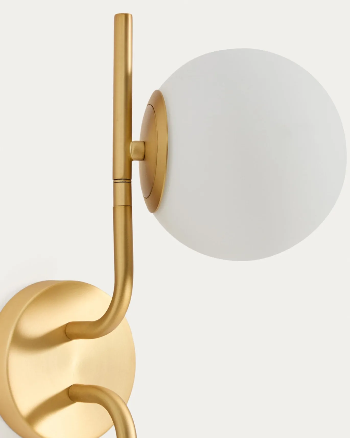 Kave Home Wandlamp Brisia Metaal Messing Glas Ø15cm