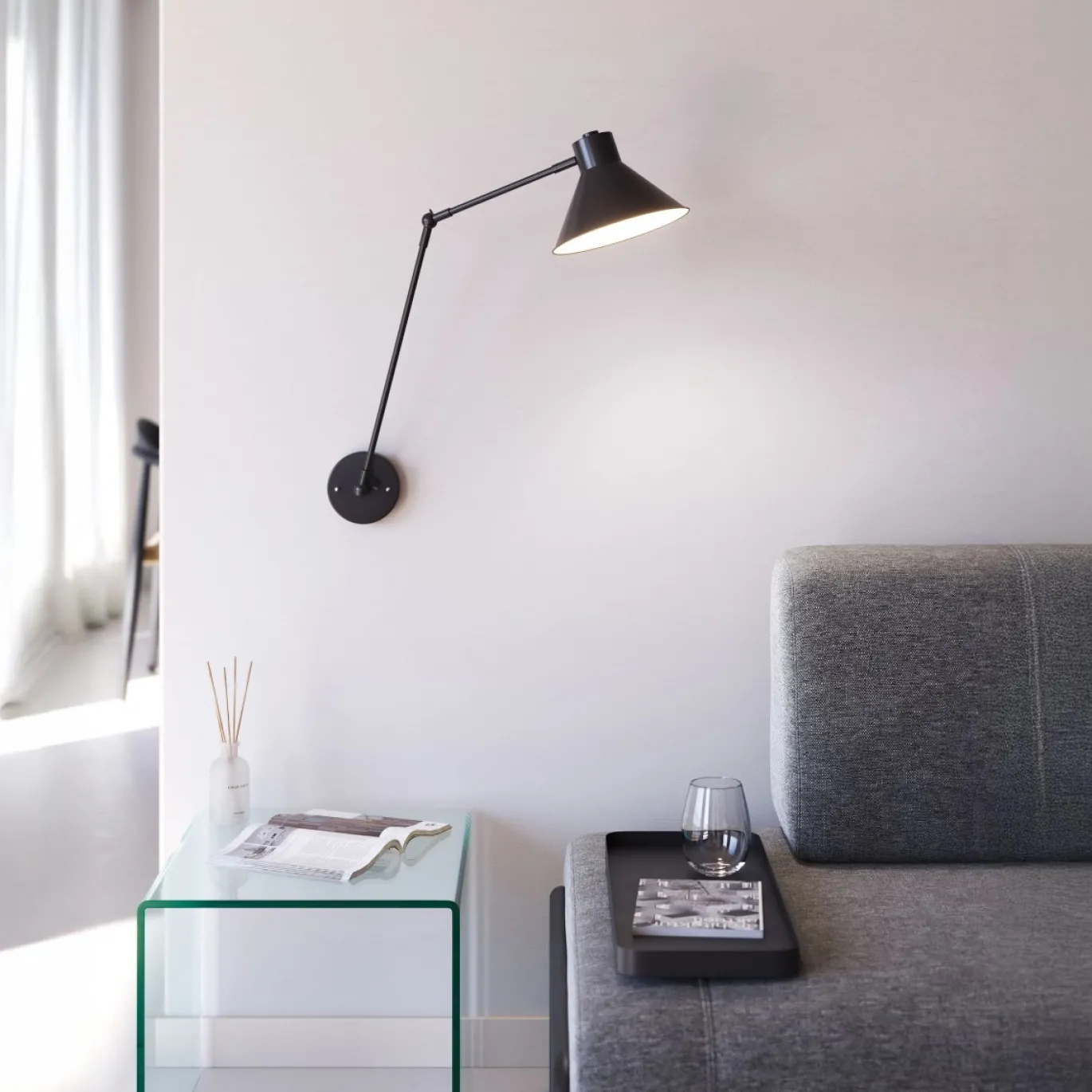Kave Home Wandlamp Dione Zwart