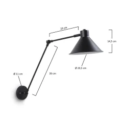 Kave Home Wandlamp Dione Zwart