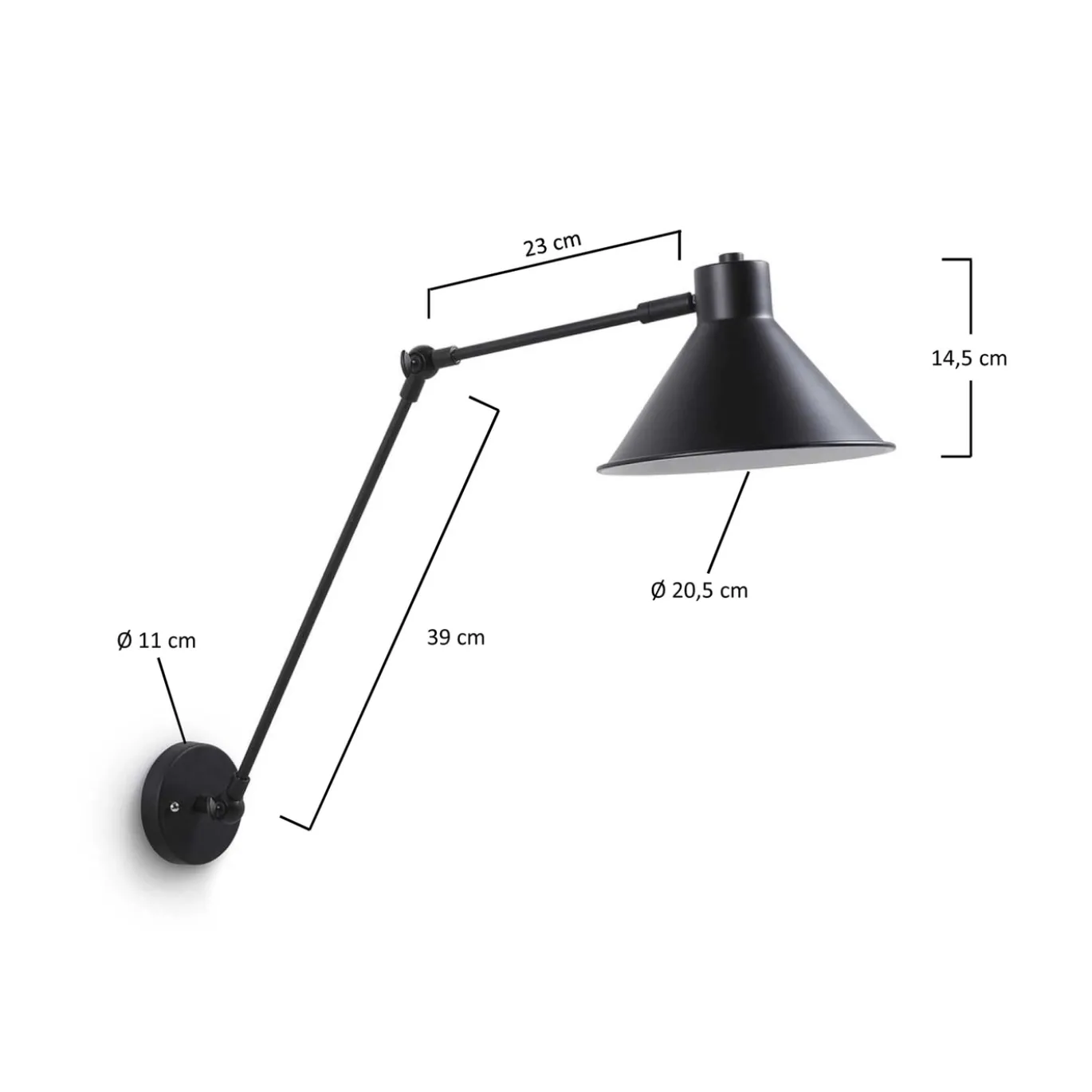Kave Home Wandlamp Dione Zwart