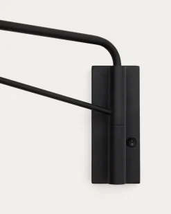 Kave Home Wandlamp Eilo Zwart Staal en Gepolijst Glas
