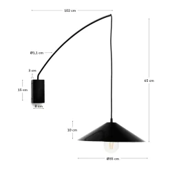 Kave Home Wandlamp Kally Zwart