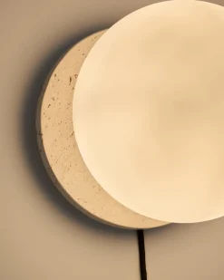 Kave Home Wandlamp Malachi Van Glas En Travertin