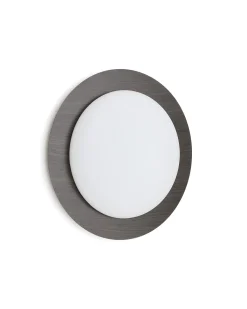 Kave Home Wandlamp Novae Geborsteld RVS Bruin en Gepolijst Glas Ø40cm