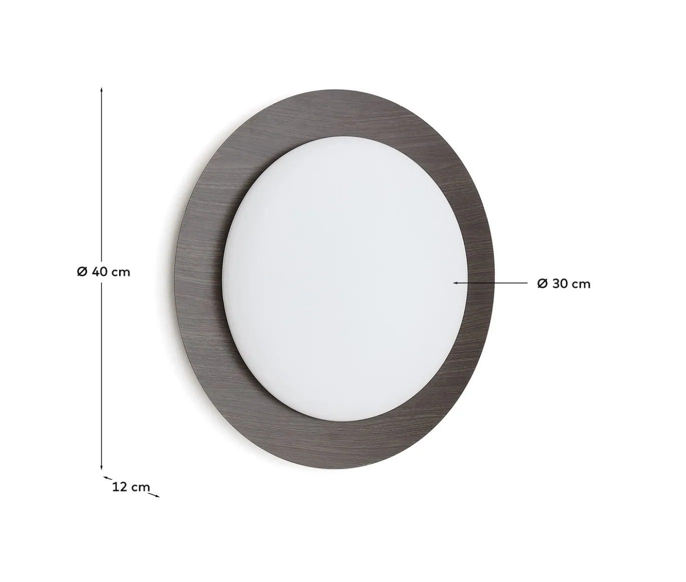 Kave Home Wandlamp Novae Geborsteld RVS Bruin en Gepolijst Glas Ø40cm
