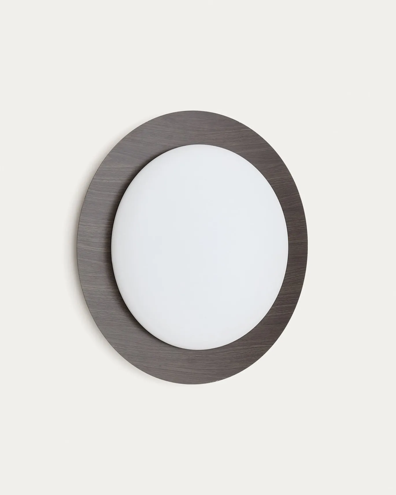 Kave Home Wandlamp Novae Geborsteld RVS Bruin en Gepolijst Glas Ø40cm