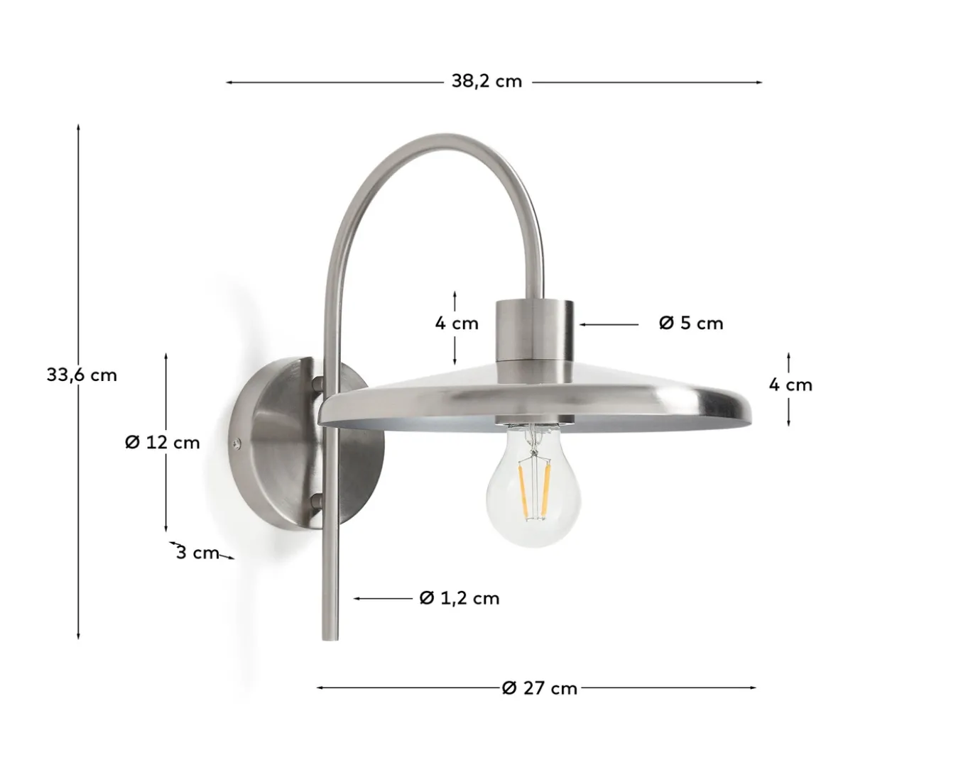 Kave Home Wandlamp Nuvira Zilver Geborsteld Metaal