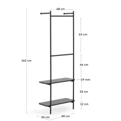 Kave Home Wandrek Galatia Metaal Zwart 60x162cm