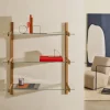 Kave Home Wandrek Sitra Modulair 3-glazen Planken Eikenhout 90cm