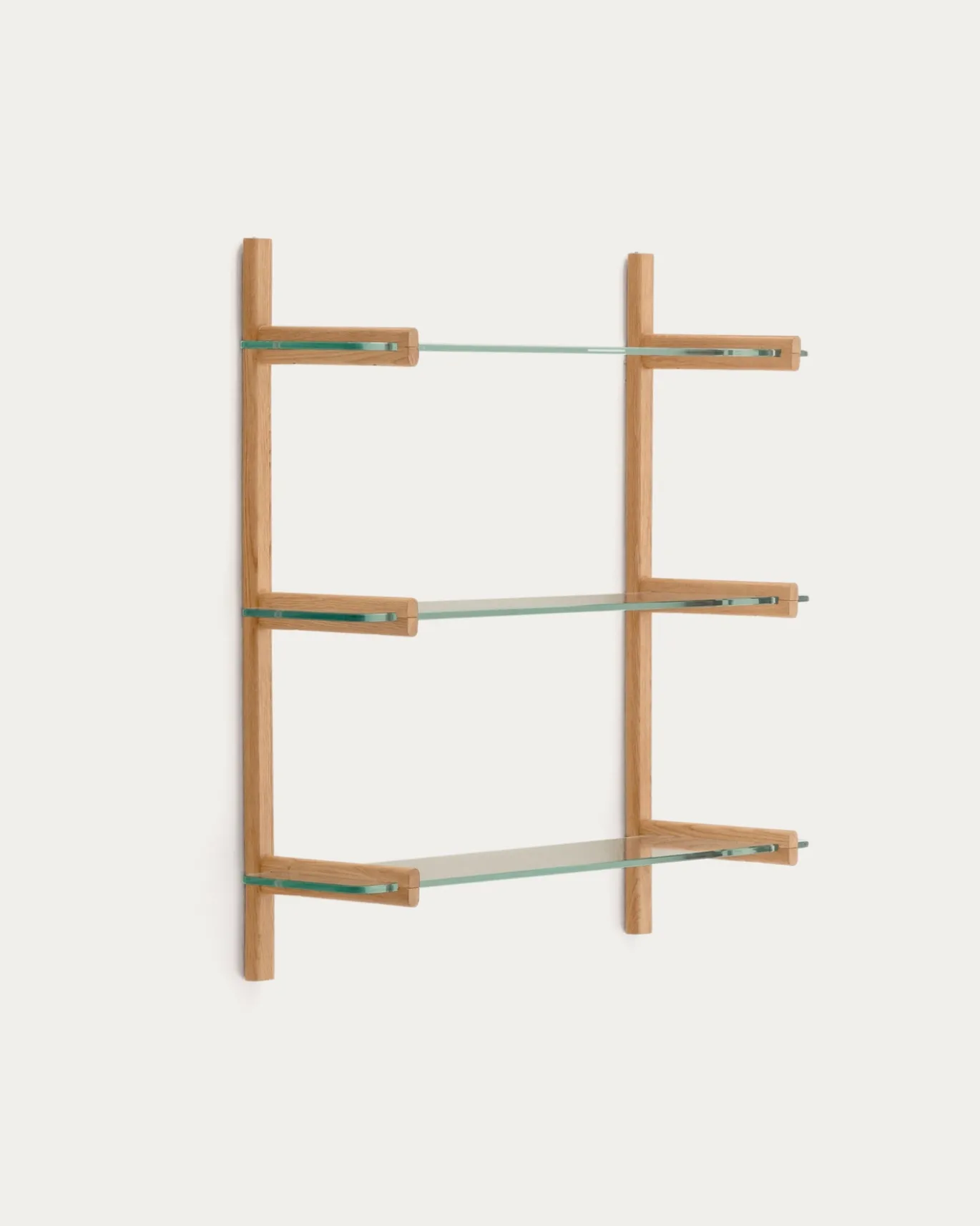 Kave Home Wandrek Sitra Modulair 3-glazen Planken Eikenhout 90cm