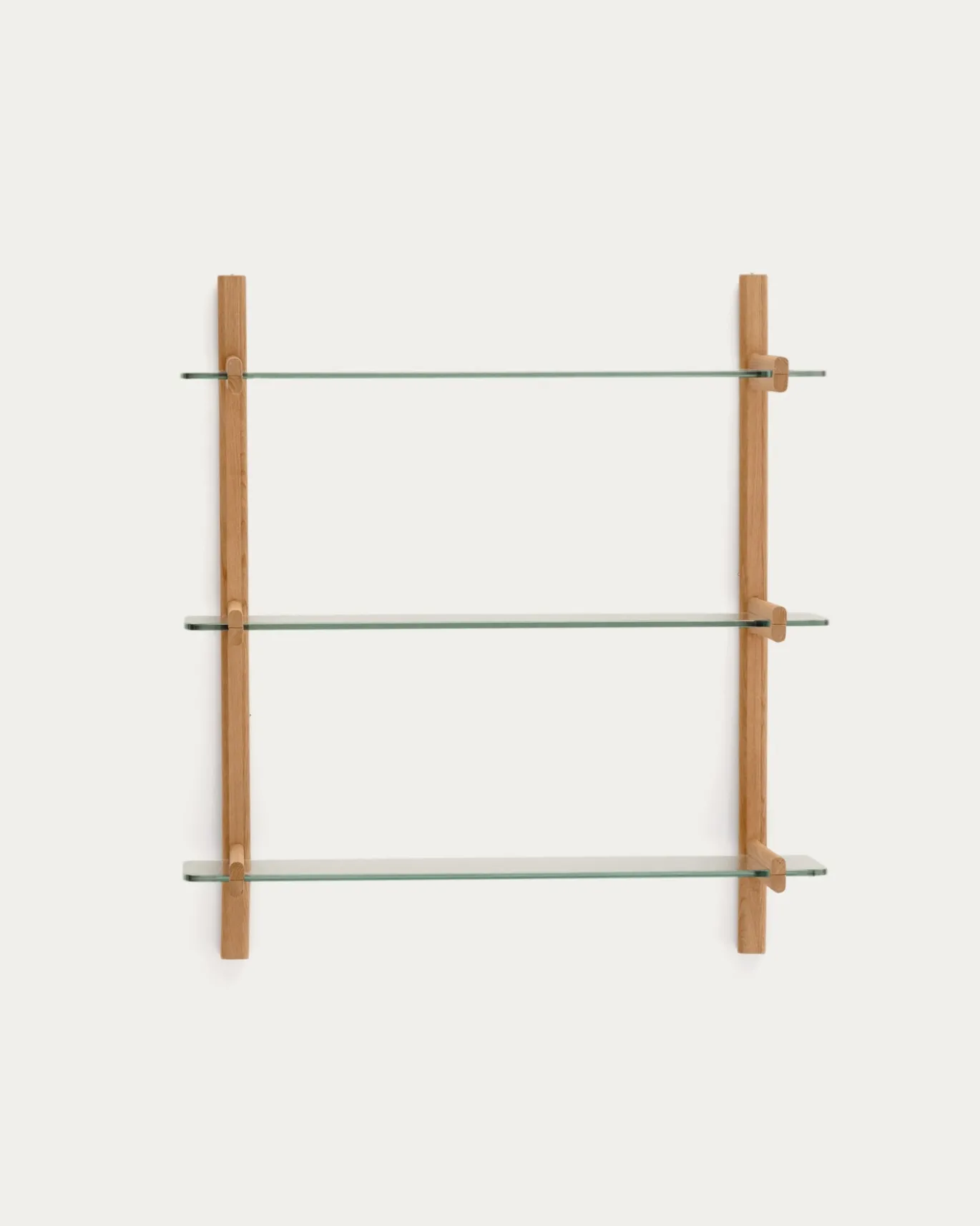 Kave Home Wandrek Sitra Modulair 3-glazen Planken Eikenhout 90cm